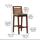 Kit4 Banquetas Madeira Maciça Rattan Bey