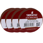 Kit4 Fita Isolante Marrom 19mm X 20mt Sibratec