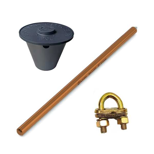 Kit 01 Haste Alta Camada Aterra 5/8 14,3mmx2,4m+grampo+caixa