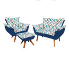 Kit 01 Namoradeira 01 Poltrona E 01 Puff Opala Suede Com D33