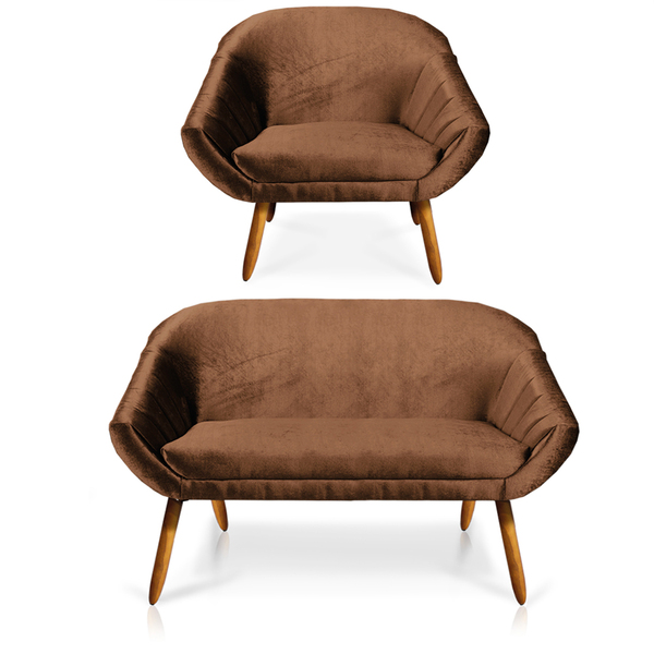 Kit 01 Namoradeira 02 Lugares E 01 Poltrona Giovana Acetinado