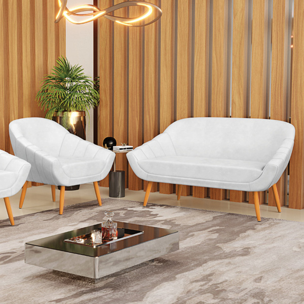 Kit 01 Namoradeira 02 Lugares E 01 Poltrona Giovana Corano Pé