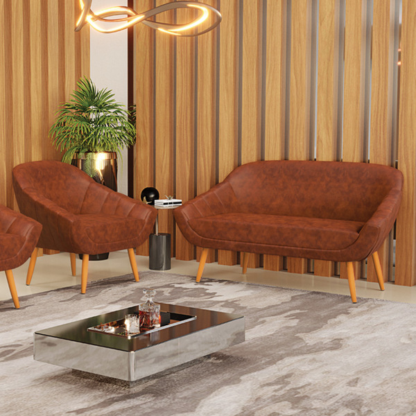 Kit 01 Namoradeira 02 Lugares E 01 Poltrona Giovana Corano Pé