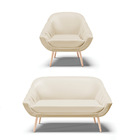 Kit 01 Namoradeira 02 Lugares E 01 Poltrona Giovana Corino Pé