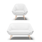 Kit 01 Namoradeira 02 Lugares E 01 Poltrona Giovana Corino Pé