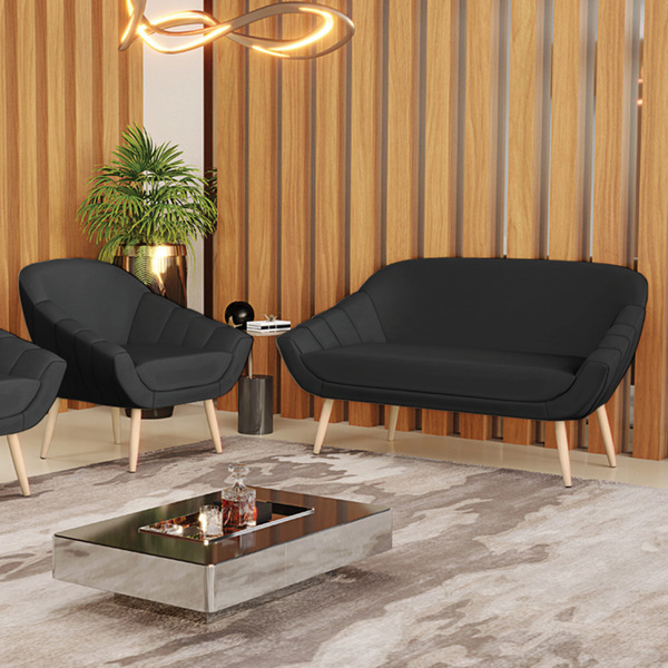 Kit 01 Namoradeira 02 Lugares E 01 Poltrona Giovana Corino Pé