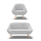 Kit 01 Namoradeira 02 Lugares E 01 Poltrona Giovana Linho Cin