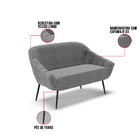 Kit 01 Namoradeira 02 Lugares E 01 Poltrona Giovana Linho Gra