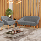 Kit 01 Namoradeira 02 Lugares E 01 Poltrona Giovana Linho Gra