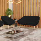 Kit 01 Namoradeira 02 Lugares E 01 Poltrona Giovana Linho Pés