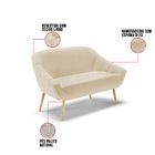 Kit 01 Namoradeira 02 Lugares E 01 Poltrona Giovana Linho Pés