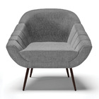 Kit 01 Namoradeira 02 Lugares E 01 Poltrona Giovana Linho Pés