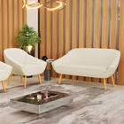 Kit 01 Namoradeira 02 Lugares E 01 Poltrona Giovana Linho Pés