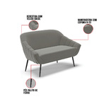 Kit 01 Namoradeira 02 Lugares E 01 Poltrona Giovana Suede Gra