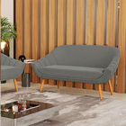 Kit 01 Namoradeira 02 Lugares E 01 Poltrona Giovana Suede Gra