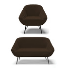 Kit 01 Namoradeira 02 Lugares E 01 Poltrona Giovana Suede Mar