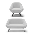 Kit 01 Namoradeira 02 Lugares E 01 Poltrona Giovana Suede Pés