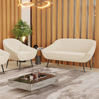 Kit 01 Namoradeira 02 Lugares E 01 Poltrona Giovana Suede Pés