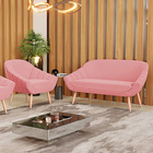 Kit 01 Namoradeira 02 Lugares E 01 Poltrona Giovana Suede Pés