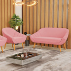 Kit 01 Namoradeira 02 Lugares E 01 Poltrona Giovana Suede Pés