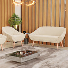 Kit 01 Namoradeira 02 Lugares E 01 Poltrona Giovana Suede Pés