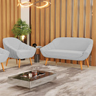 Kit 01 Namoradeira 02 Lugares E 01 Poltrona Giovana Suede Pés