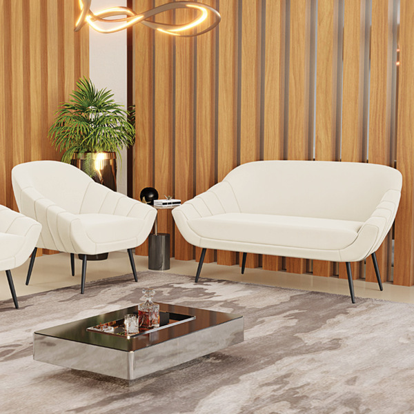 Kit 01 Namoradeira 02 Lugares E 01 Poltrona Giovana Veludo Be