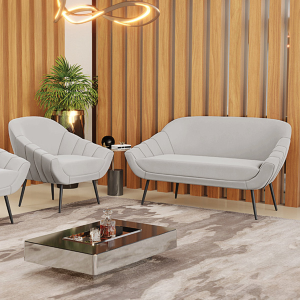 Kit 01 Namoradeira 02 Lugares E 01 Poltrona Giovana Veludo Ci