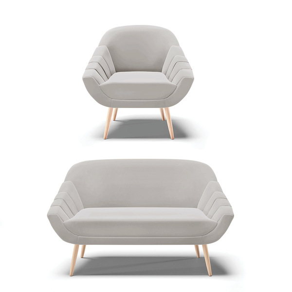 Kit 01 Namoradeira 02 Lugares E 01 Poltrona Giovana Veludo Ci