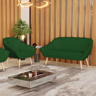 Kit 01 Namoradeira 02 Lugares E 01 Poltrona Giovana Veludo Lu