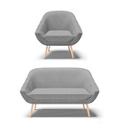 Kit 01 Namoradeira 02 Lugares E 01 Poltrona Giovana Veludo Lu