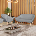 Kit 01 Namoradeira 02 Lugares E 01 Poltrona Giovana Veludo Lu