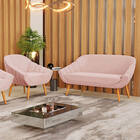 Kit 01 Namoradeira 02 Lugares E 01 Poltrona Giovana Veludo Pé