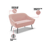 Kit 01 Namoradeira 02 Lugares E 01 Poltrona Giovana Veludo Pé