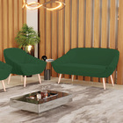 Kit 01 Namoradeira 02 Lugares E 01 Poltrona Giovana Veludo Pé