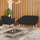 Kit 01 Namoradeira 02 Lugares E 01 Poltrona Giovana Veludo Pr