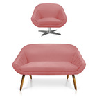 Kit 01 Namoradeira 02 Lugares E 01 Poltrona Giratória Giovana