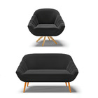 Kit 01 Namoradeira 02 Lugares E 01 Poltrona Giratória Giovana