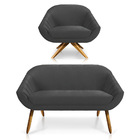 Kit 01 Namoradeira 02 Lugares E 01 Poltrona Giratória Giovana