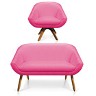 Kit 01 Namoradeira 02 Lugares E 01 Poltrona Giratória Giovana