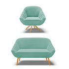 Kit 01 Namoradeira 02 Lugares E 01 Poltrona Giratória Giovana