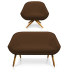 Kit 01 Namoradeira 02 Lugares E 01 Poltrona Giratória Giovana