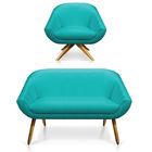 Kit 01 Namoradeira 02 Lugares E 01 Poltrona Giratória Giovana