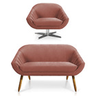 Kit 01 Namoradeira 02 Lugares E 01 Poltrona Giratória Giovana