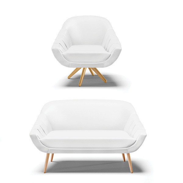 Kit 01 Namoradeira 02 Lugares E 01 Poltrona Giratória Giovana