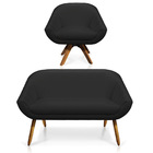 Kit 01 Namoradeira 02 Lugares E 01 Poltrona Giratória Giovana