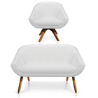 Kit 01 Namoradeira 02 Lugares E 01 Poltrona Giratória Giovana