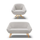 Kit 01 Namoradeira 02 Lugares E 01 Poltrona Giratória Giovana