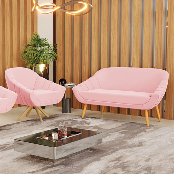 Kit 01 Namoradeira 02 Lugares E 01 Poltrona Giratória Giovana