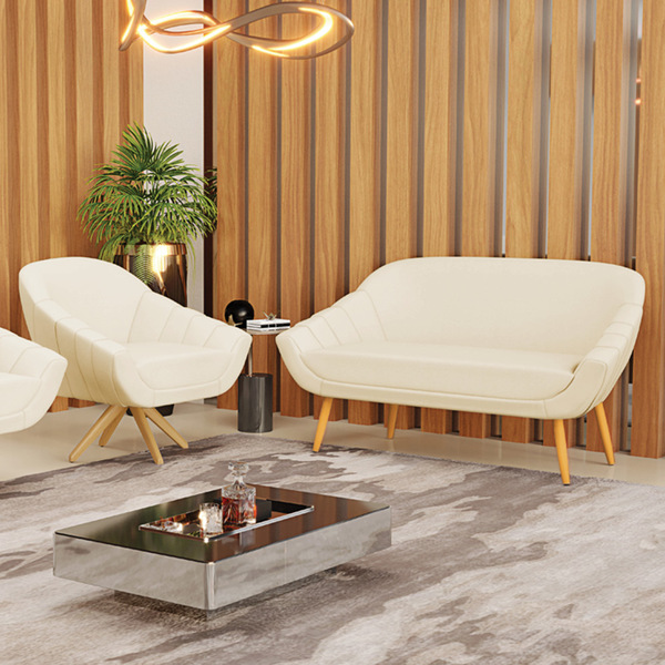 Kit 01 Namoradeira 02 Lugares E 01 Poltrona Giratória Giovana